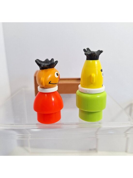 Little People Bert & Ernie Brown Bed Sesame Street Fisher Price Vintage - Picture 9 of 9
